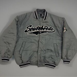 Southpole Expedition Mens XL Silver Bomber Jacket Full Zip With Pockets